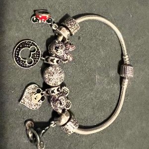 Pandora bracelet with Mickey and Minnie